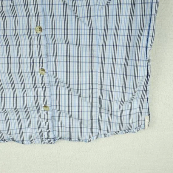 Columbia Womens Button Up Shirt Medium Blue Plaid Sleeveless Outdoor Classic - Picture 4 of 9